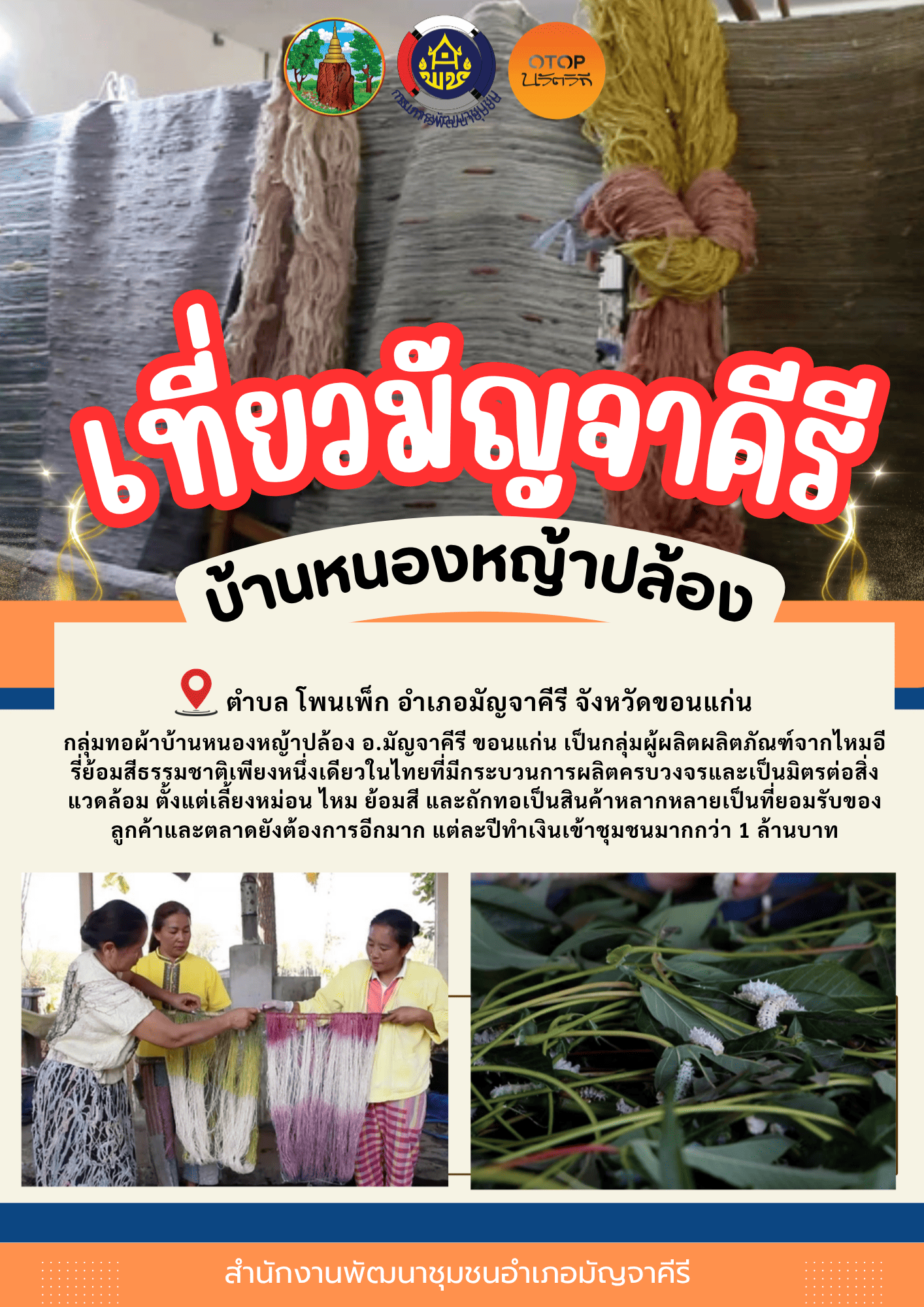 พช.มัญจาคีรี : ประชาสัมพันธ์ท่องเที่ยวนวัตวิถี บ้านหนองหญ้าปล้อง